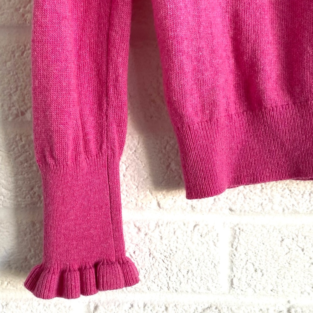 BANANA REPUBLIC MERINO SWEATER XS WOOL CASHMERE BLEND PINK RUFFLE CUFF FILPUCCI - Picture 8 of 14